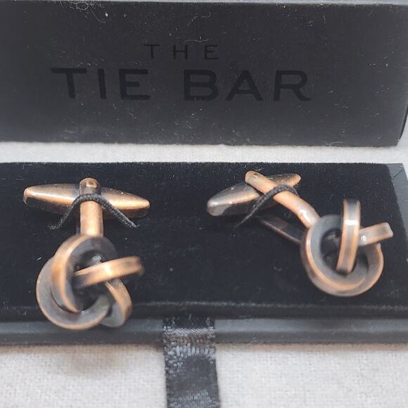 The Tie Bar Bronze Knot Cuff Links - New - Picture 1 of 4